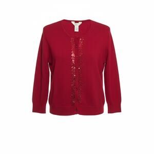 Outfit JPR Fitted Cardigan Sweater Festive Beaded Sparkle Women's Large